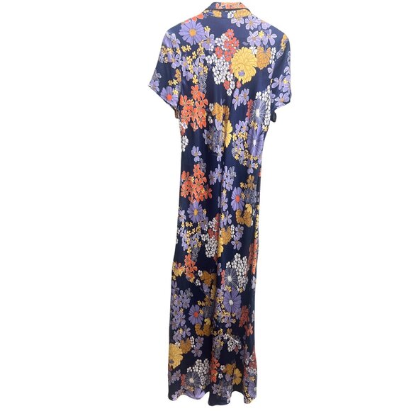 J. Crew NWT Short Sleeve Dusk Floral Prink Luster Crepe Slip Dress - Picture 8 of 10